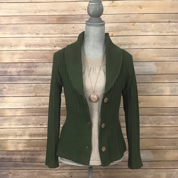 Dress Barn Sweaters - Dress Barn Green Button Down Cardigan